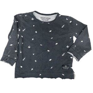 Munster Lightning / Geometric Print Long Sleeved Tee Toddler 4 Black